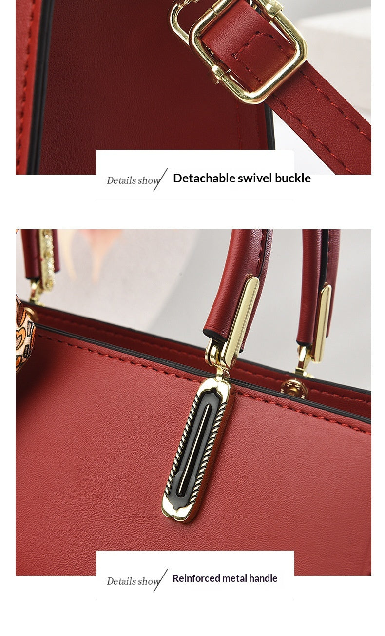 Womens New Chinese-Style National-Flair Embroidered Crane Fashion Crossbody Tote Bag