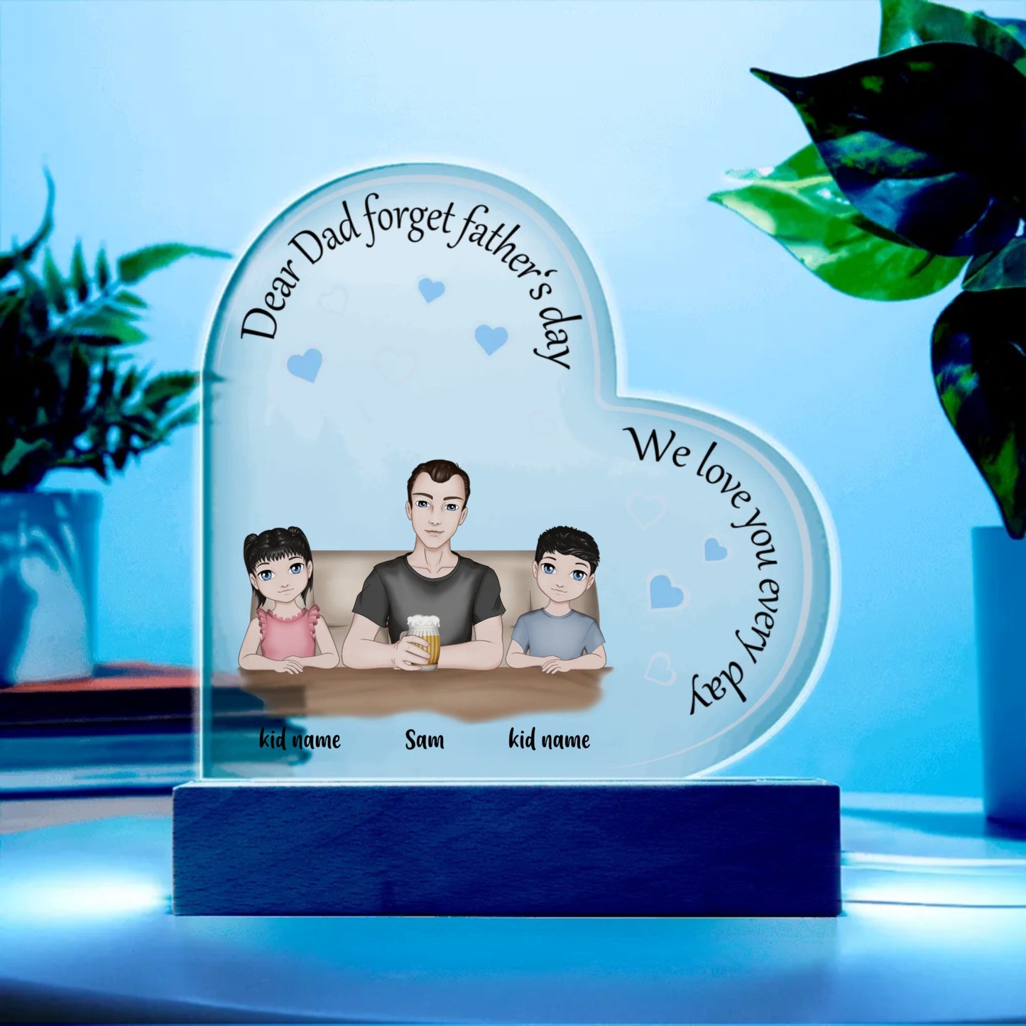 Acrylic Heart Plaque - Personalized Father's Day Gift