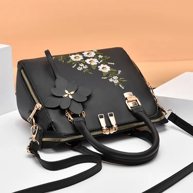 Fashion Flowers Embroidered Handbag Women Shoulder Messenger Bags