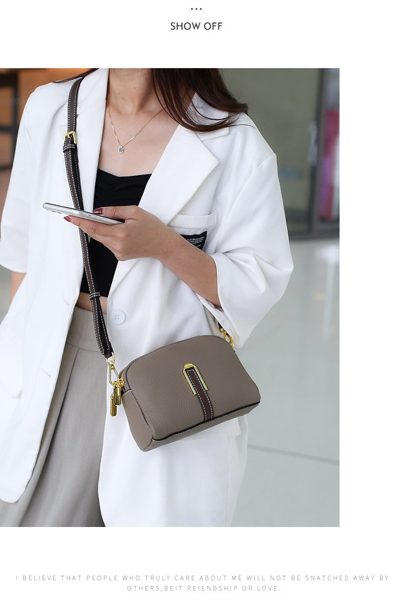 Layer Cowhide Large Capacity Square All-match Shoulder Bag