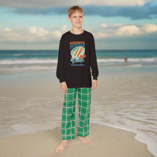 Youth Long Sleeve Holiday Outfit Set - Personalize With Beach Themes