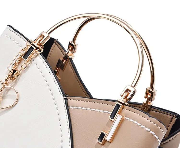 Color Block Handbag Love Tassel Decor Crossbody Bags For Women