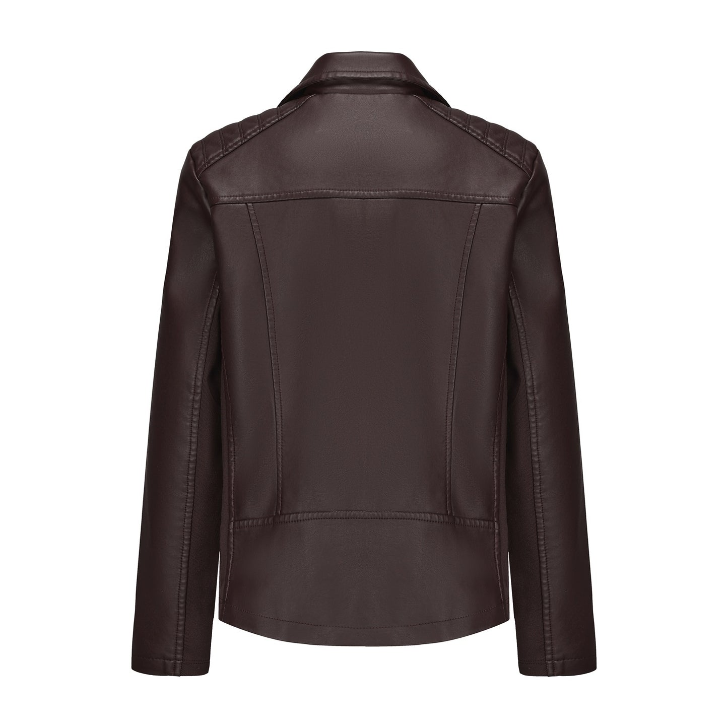 Women's Leather Jacket Knitted Stitching Stretch Coat
