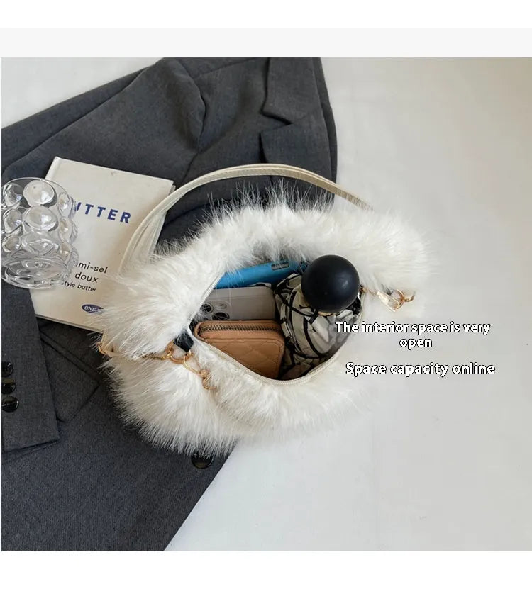 Autumn And Winter Fashion Pearl Chain Crossbody Shoulder Bag