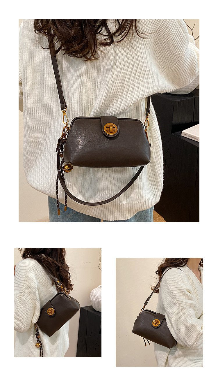 High Sense Niche Female Autumn And Winter New Retro Frosted Crossbody Bag