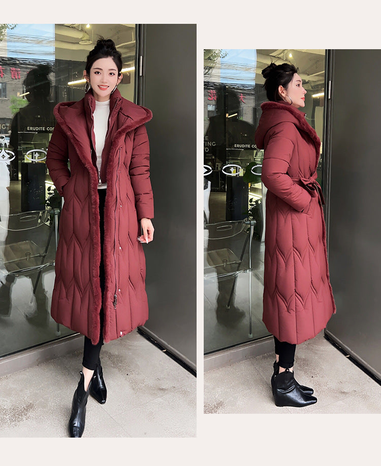 Stitching Elegant Slim Large Cotton-padded Clothes