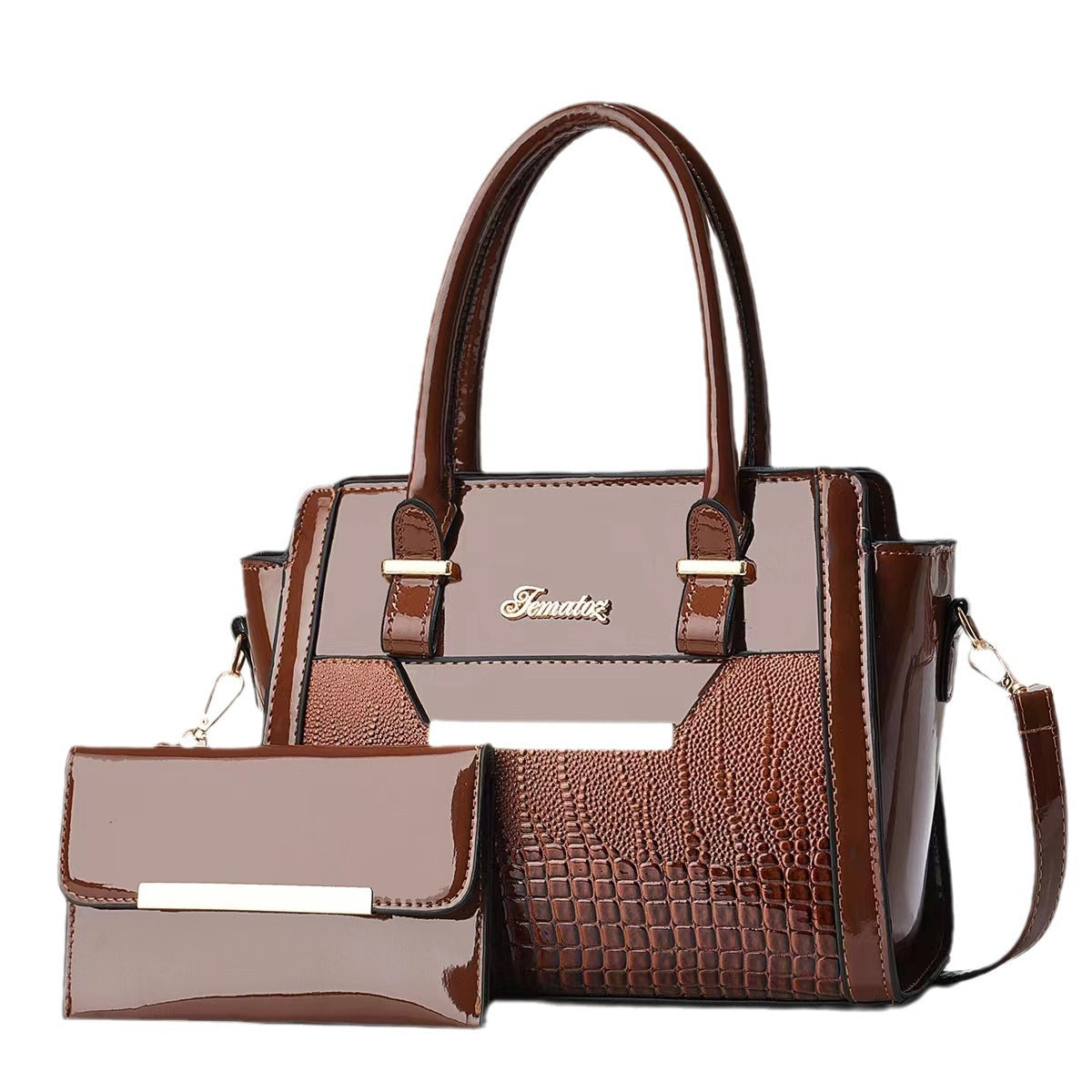 Casual Womens Shoulder Bag Large-capacity Patent Leather Tote