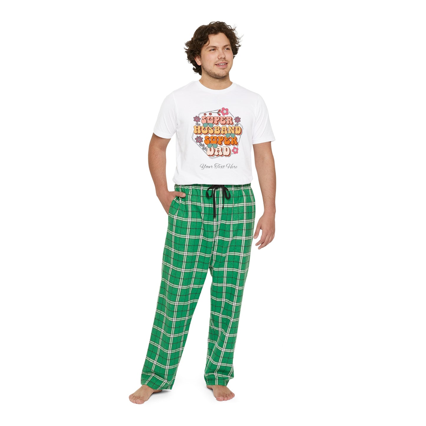 Men's Short Sleeve Pajama Set - Personalize With DAD Messages