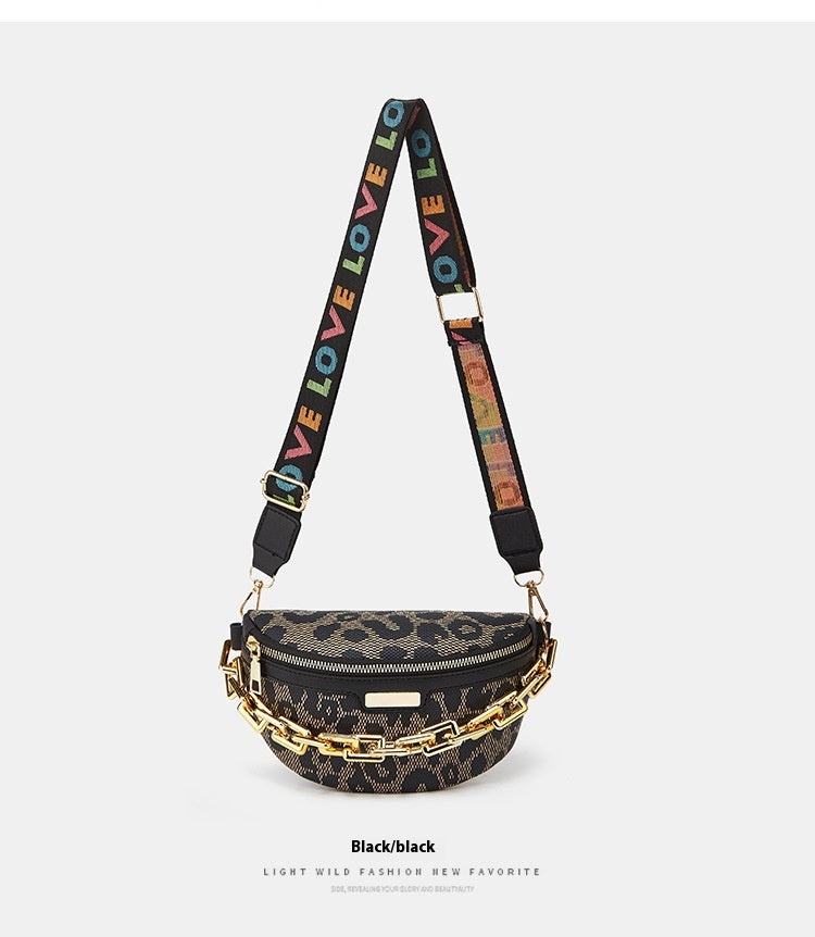 Women's Fashion Chest Bag Shoulder Bag Leopard Print Waist Bag