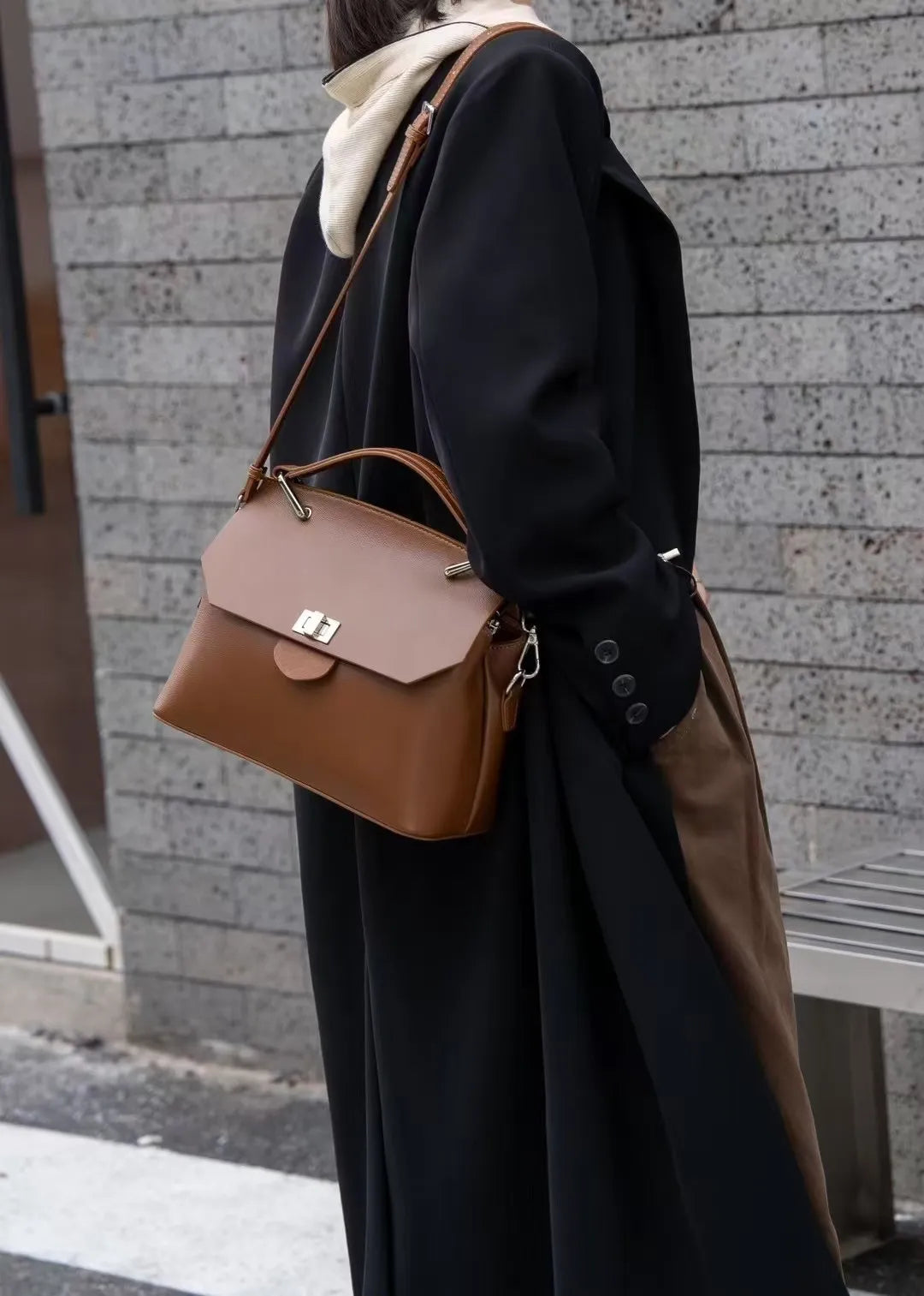 Genuine Leather High-grade Sentong Handheld Versatile Light Luxury Messenger Bag