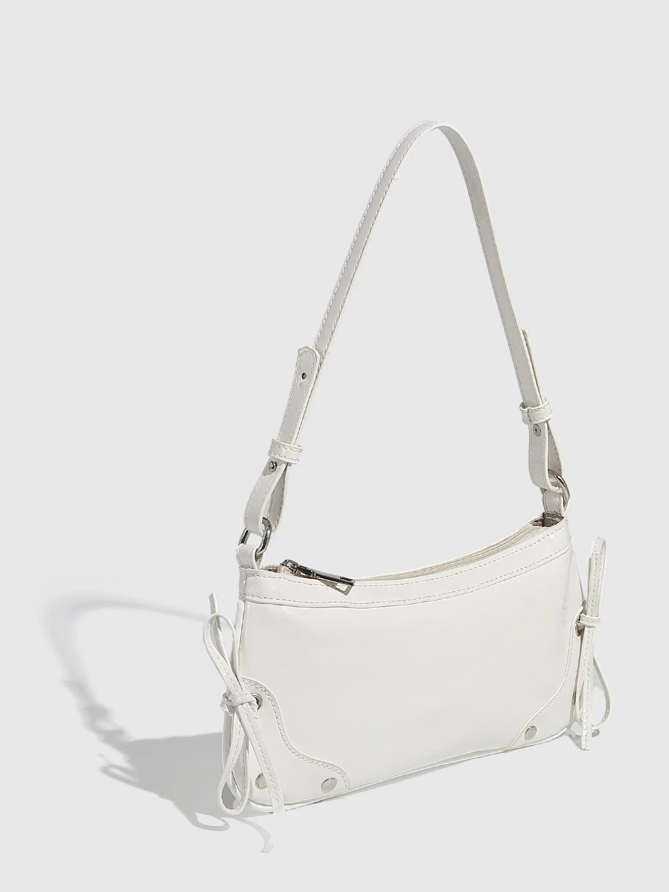 Solid Color Underarm Bag Shoulder Bag Double Bow Small Square Bag