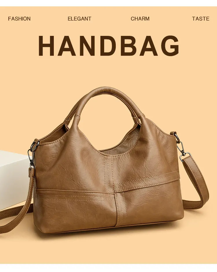 Soft Leather Handbag Women's Lightweight And Large Capacity Crossbody Bag