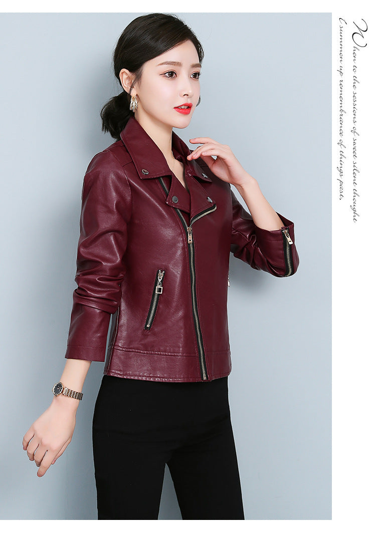 Leather Jacket Versatile Short Coat
