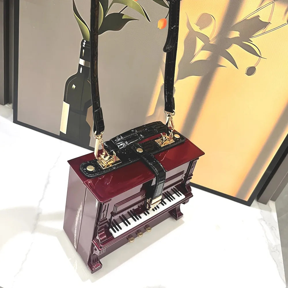 Piano Acrylic Box Shoulder Crossbody Bag