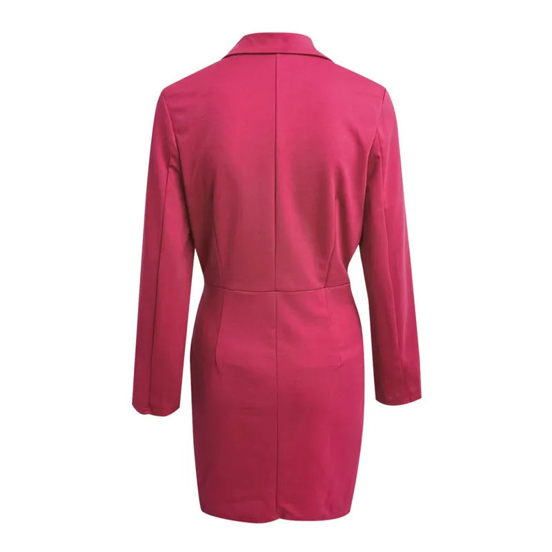 Autumn And Winter Women's Long Sleeve V-neck Party Dress Office Women
