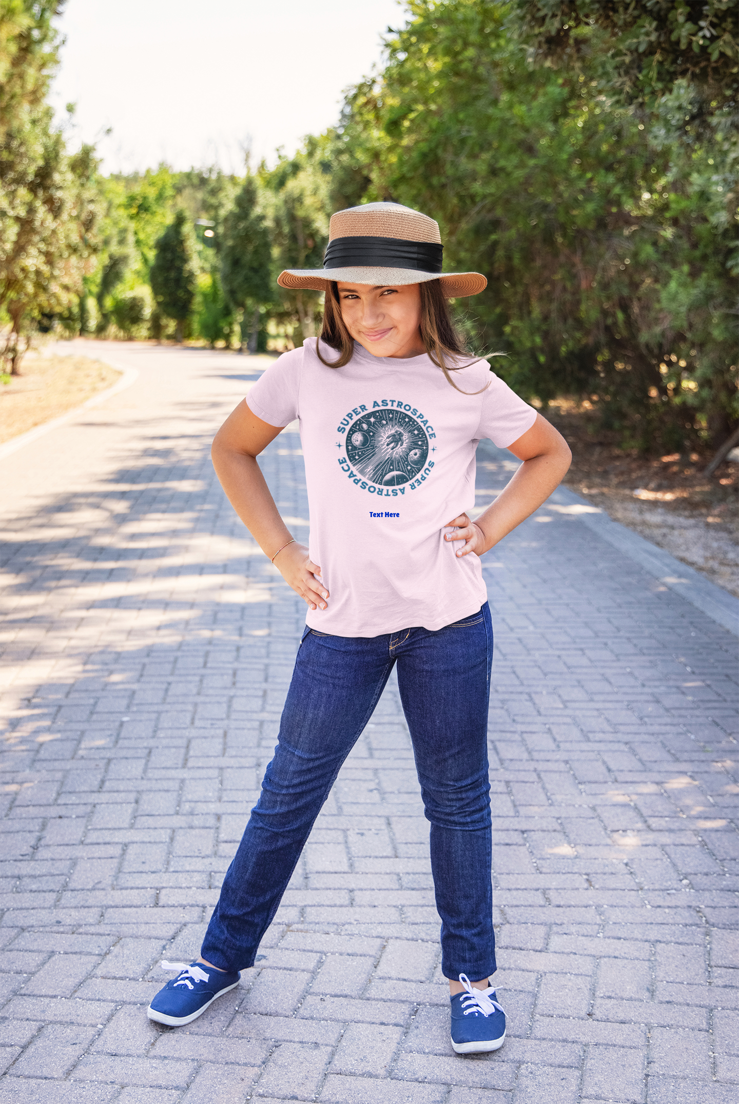 Kids Heavy Cotton™ Tee - Personalize With Astronaut Designs