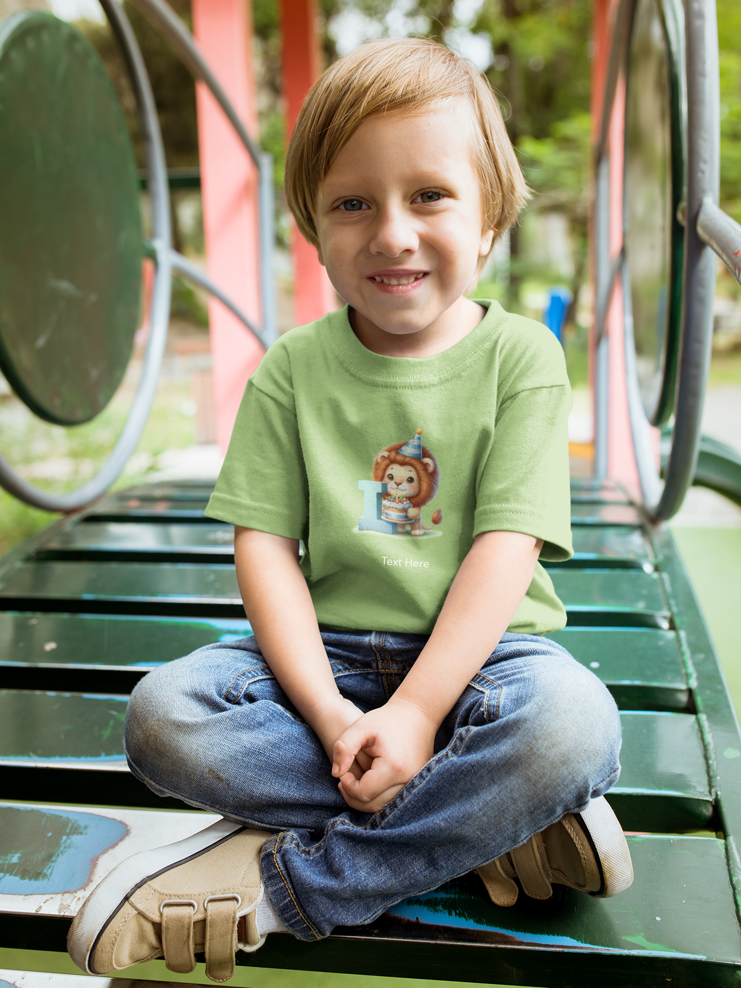 Kids Heavy Cotton™ Tee-Personalize With Cute  Animal Letters