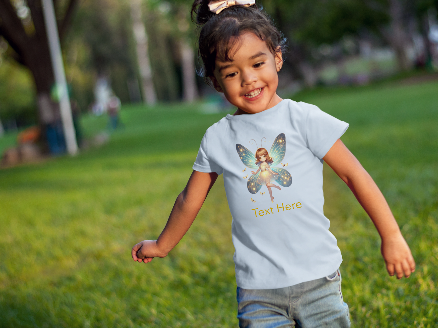 Kids Heavy Cotton™ Tee-Personalize With Cute Fairies