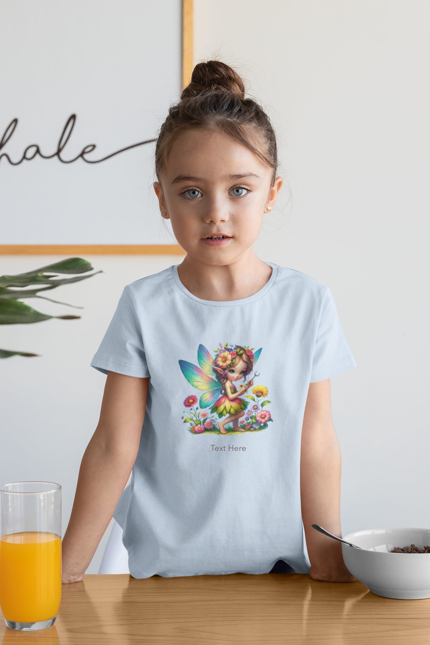 Kids Heavy Cotton™ Tee-Personalize With Cute Fairies