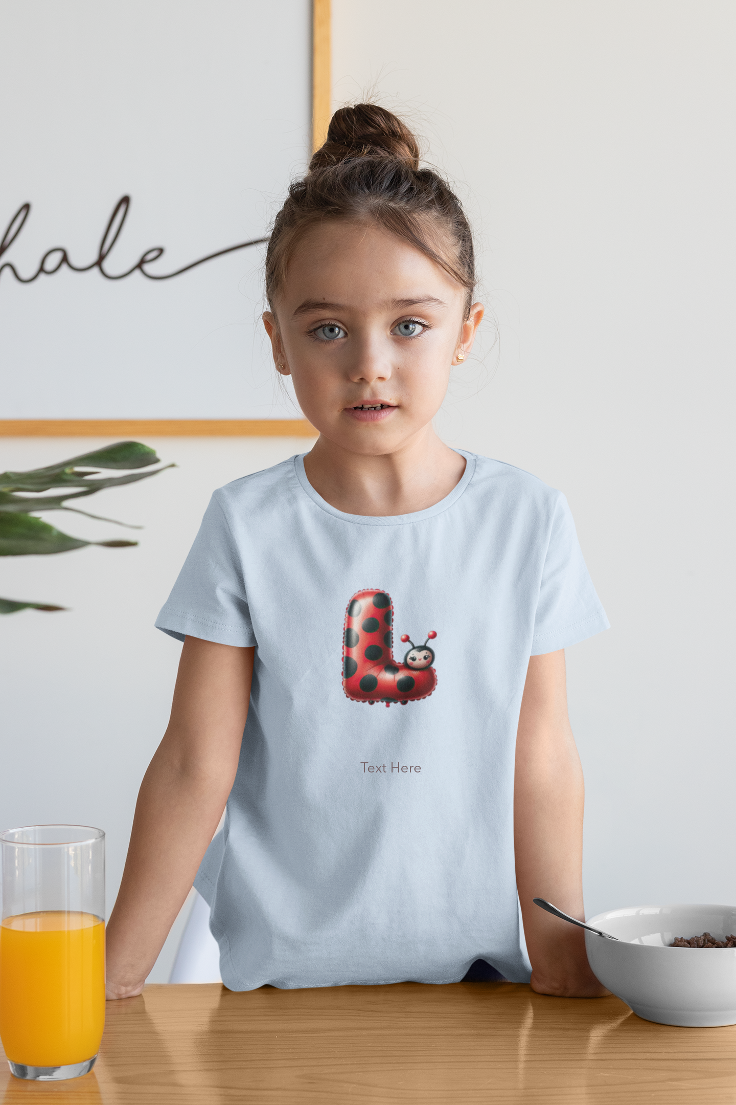 Kids Heavy Cotton™ Tee - Personalize With Lady Bug Alphabets