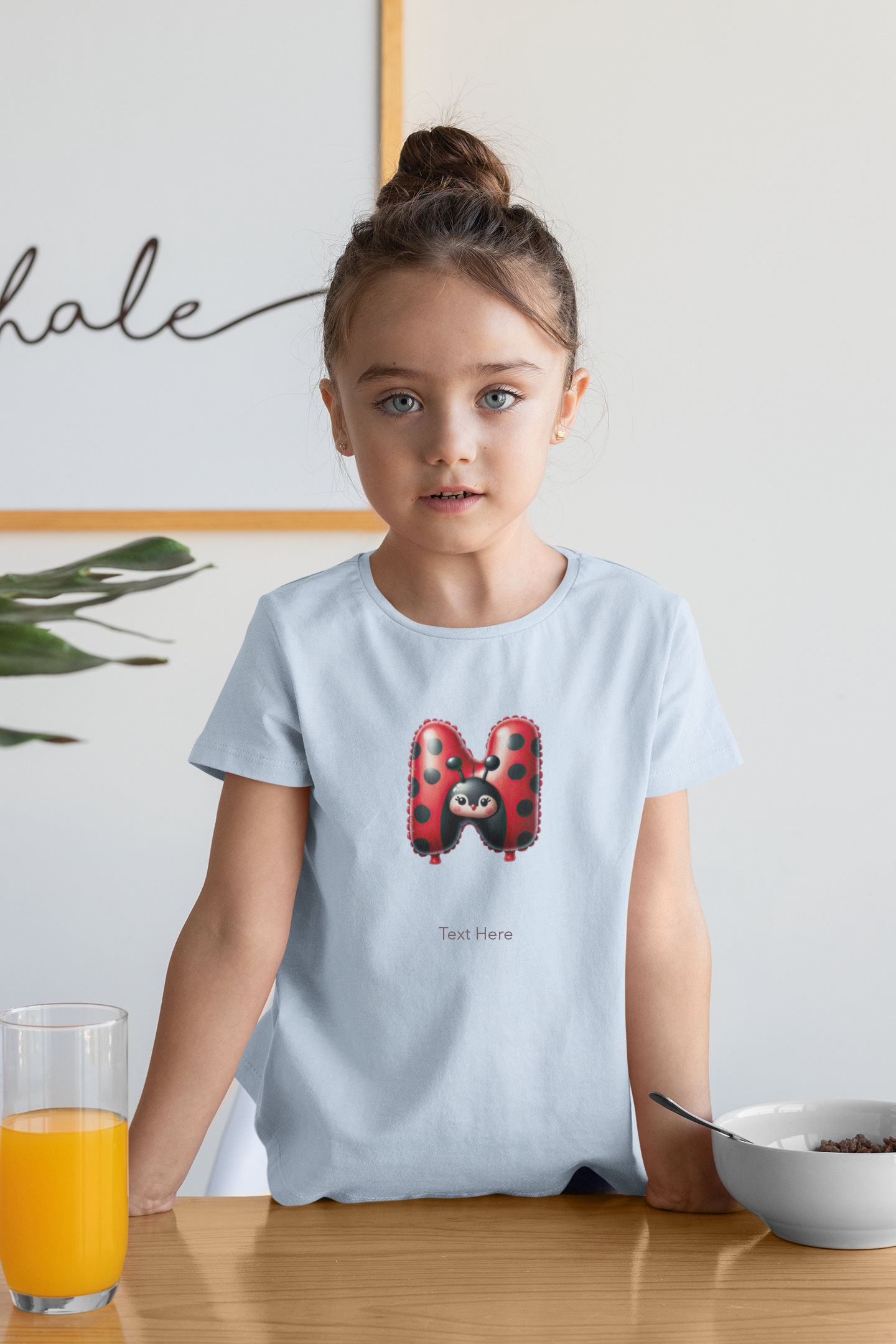 Kids Heavy Cotton™ Tee - Personalize With Lady Bug Alphabets