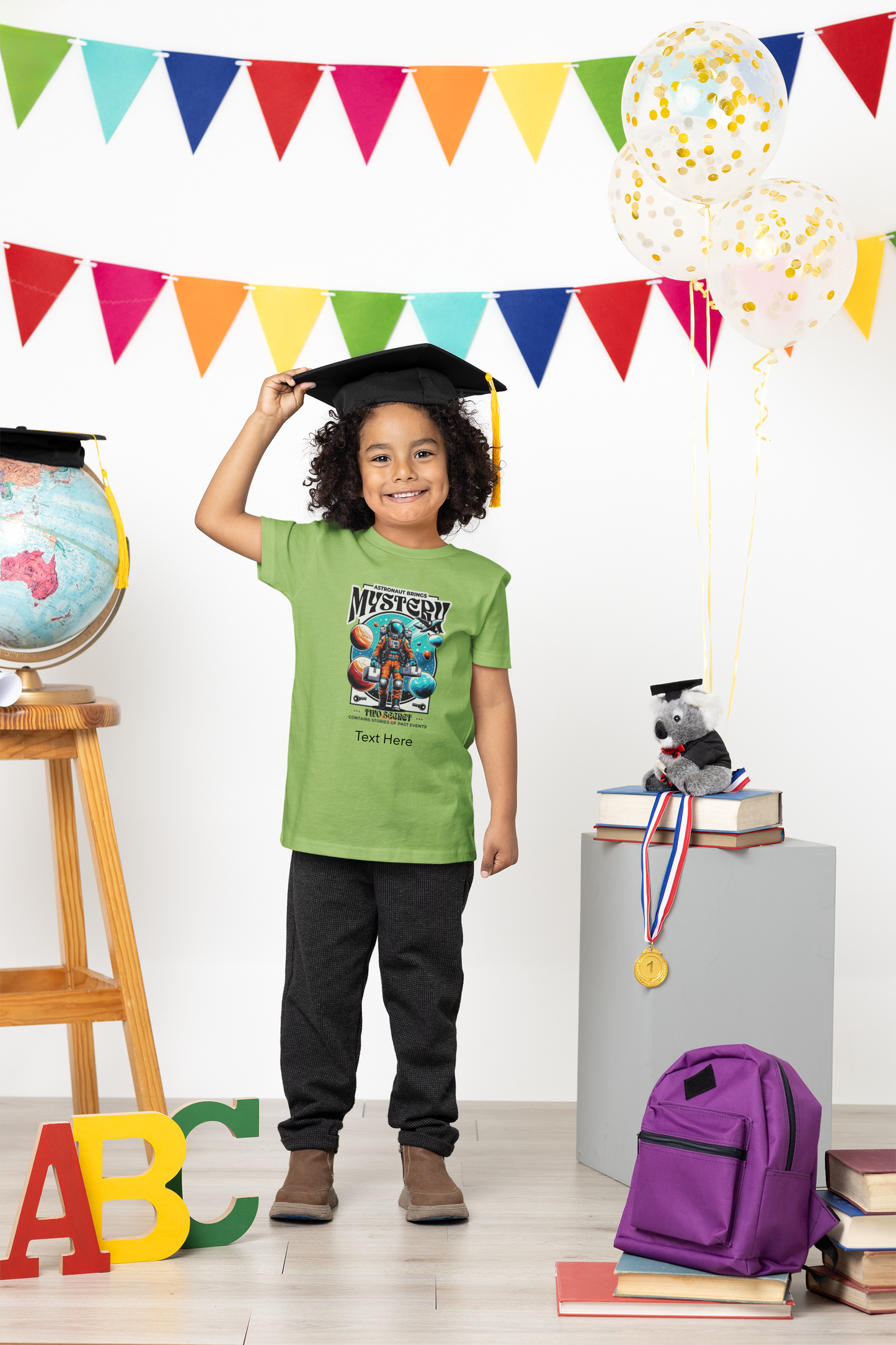 Kids Heavy Cotton™ Tee - Personalize With Astronaut Designs