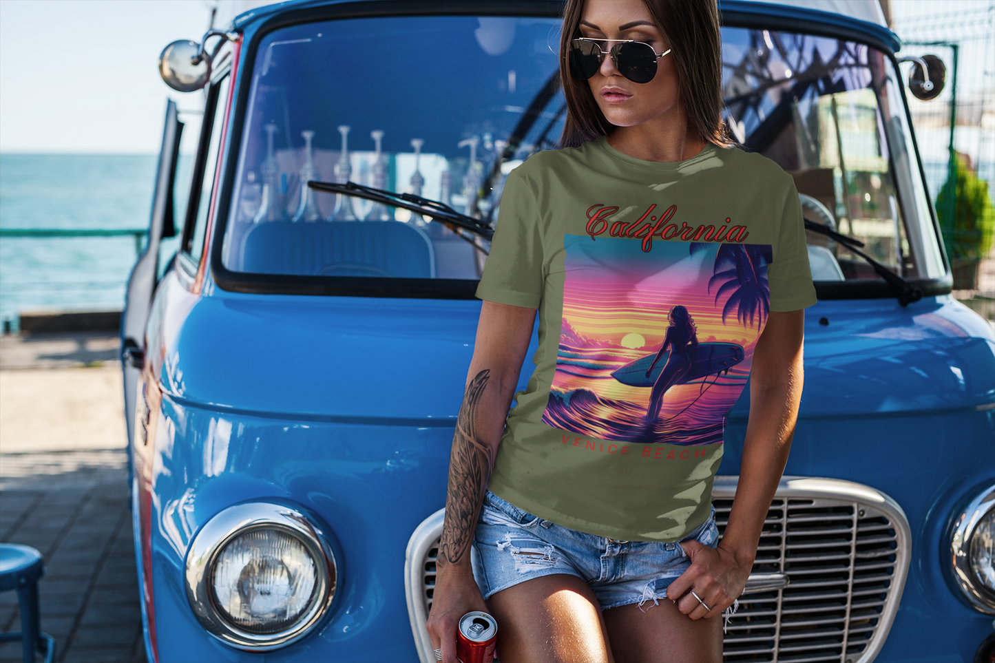 Unisex Softstyle T-Shirt- Personalized Venice Beach California tshirt