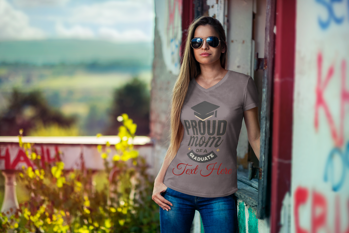 Ladies' V-Neck T-Shirt - Personalized Gift For Mom