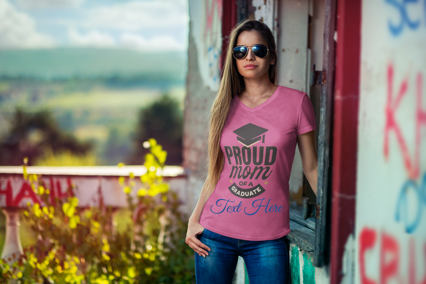 Ladies' V-Neck T-Shirt - Personalized Gift For Mom