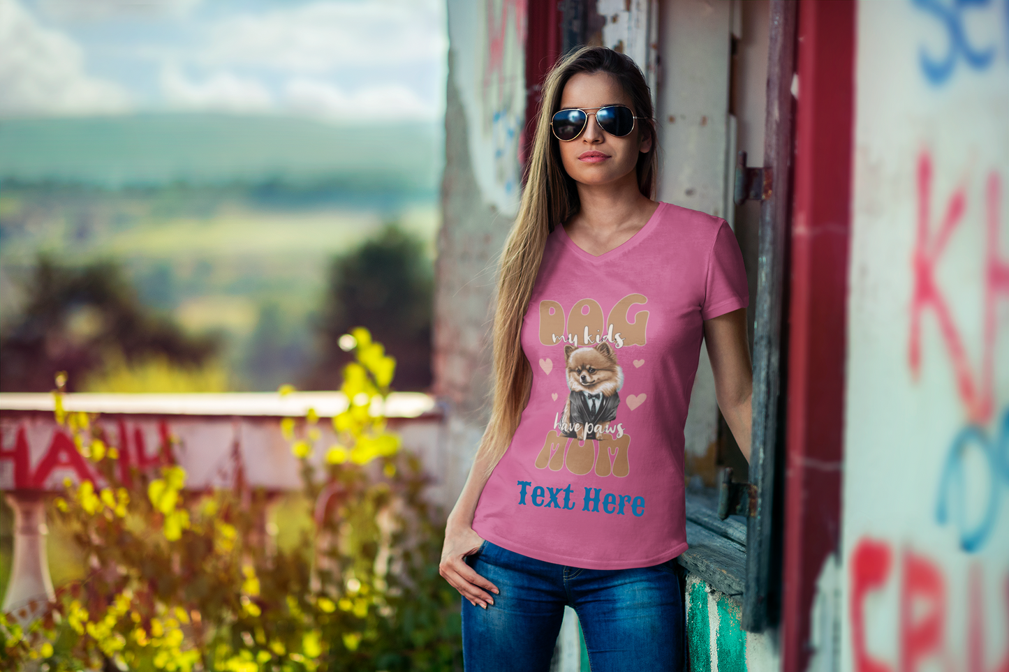 Ladies' V-Neck T-Shirt - Personalized Gift For Mom