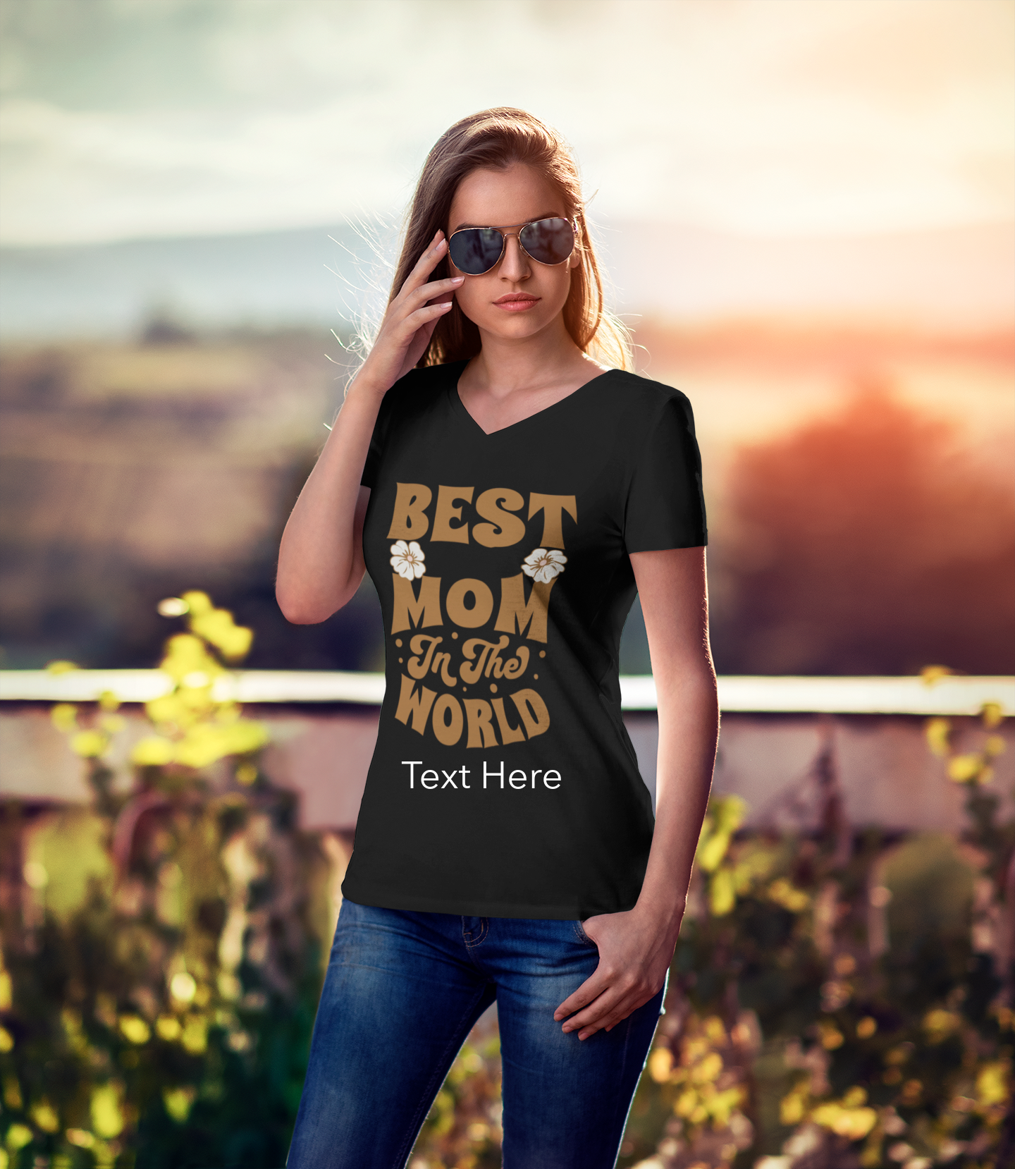 Ladies' V-Neck T-Shirt - Personalized Gift For Mom