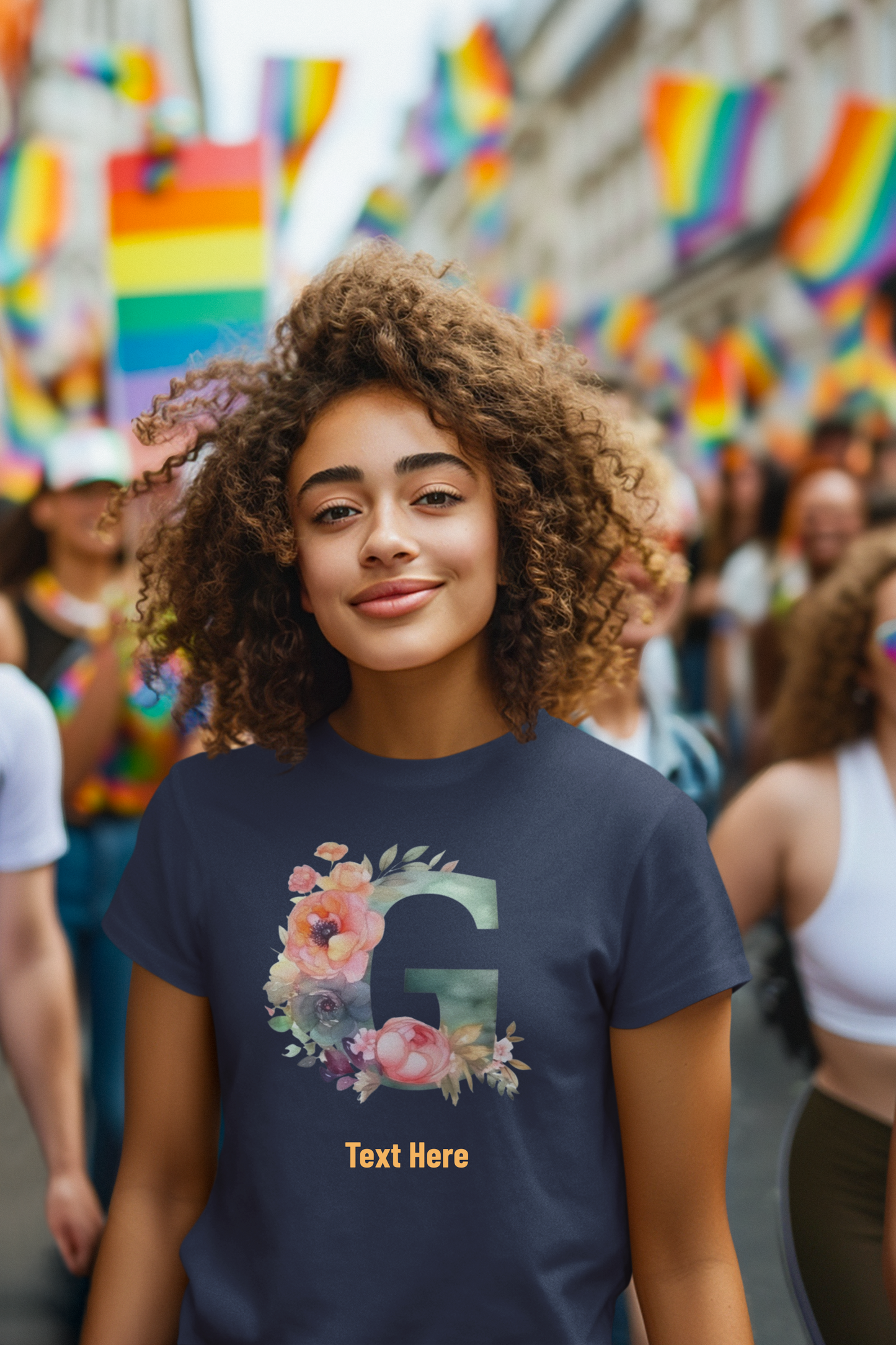 Women's Softstyle Tee - Personalize With Floral Letters