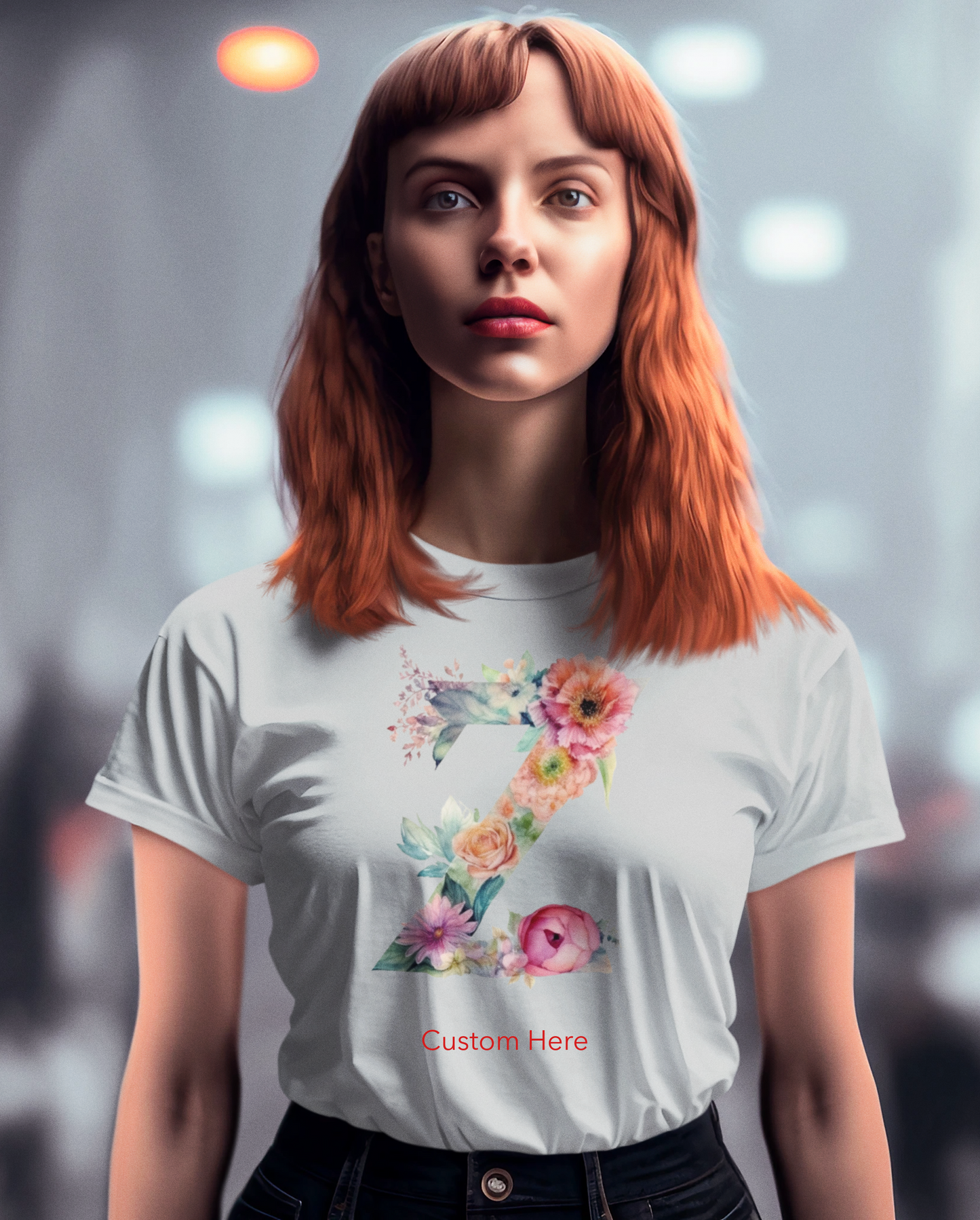 Women's Softstyle Tee - Personalize With Floral Letters