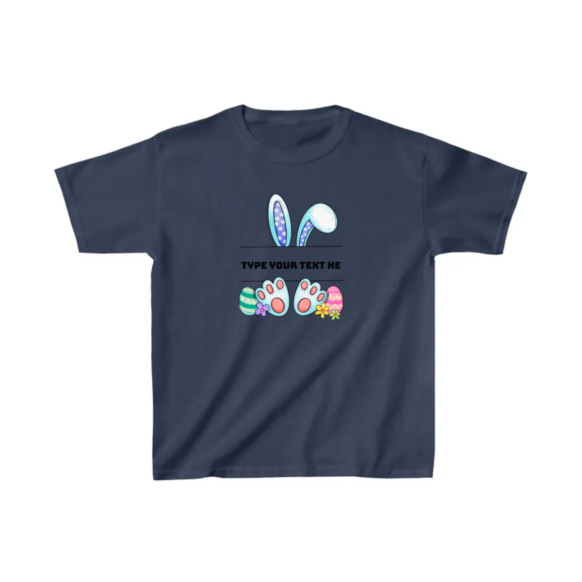 Kids Heavy Cotton Tee - Personalize With Easter Bunny