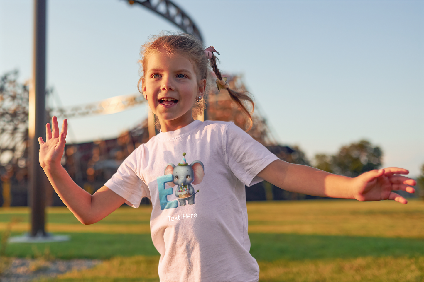 Kids Heavy Cotton™ Tee-Personalize With Cute  Animal Letters