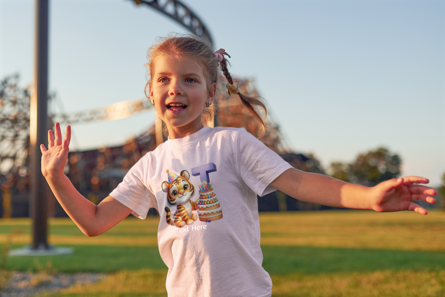 Kids Heavy Cotton™ Tee-Personalize With Cute  Animal Letters