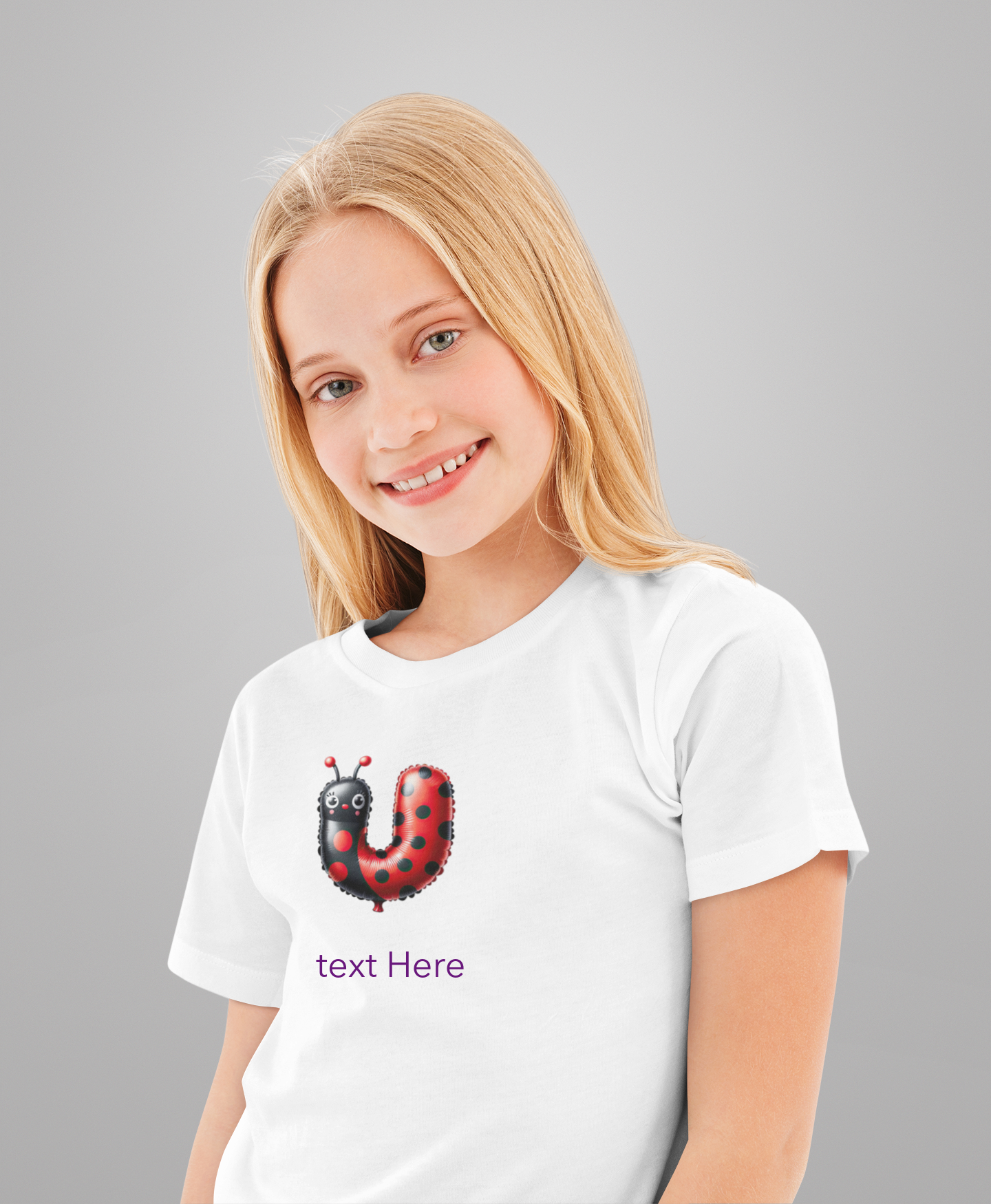 Kids Heavy Cotton™ Tee - Personalize With Lady Bug Alphabets