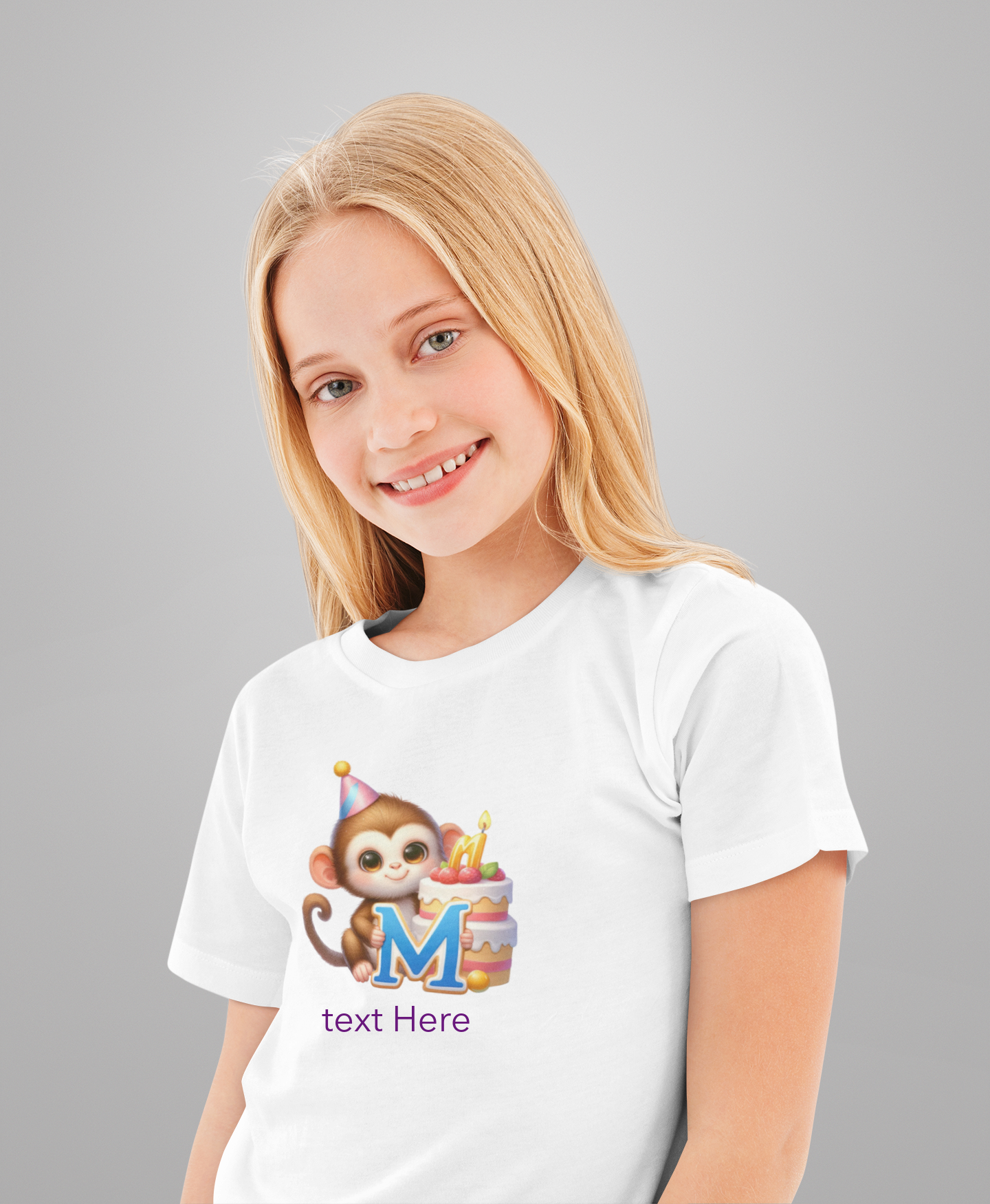 Kids Heavy Cotton™ Tee-Personalize With Cute  Animal Letters