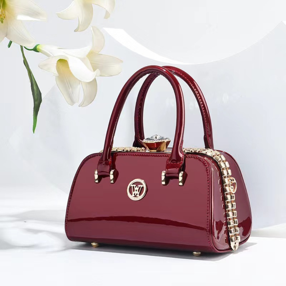 Shiny Leather Diamond-Embellished Simple And Elegant Womens Bag