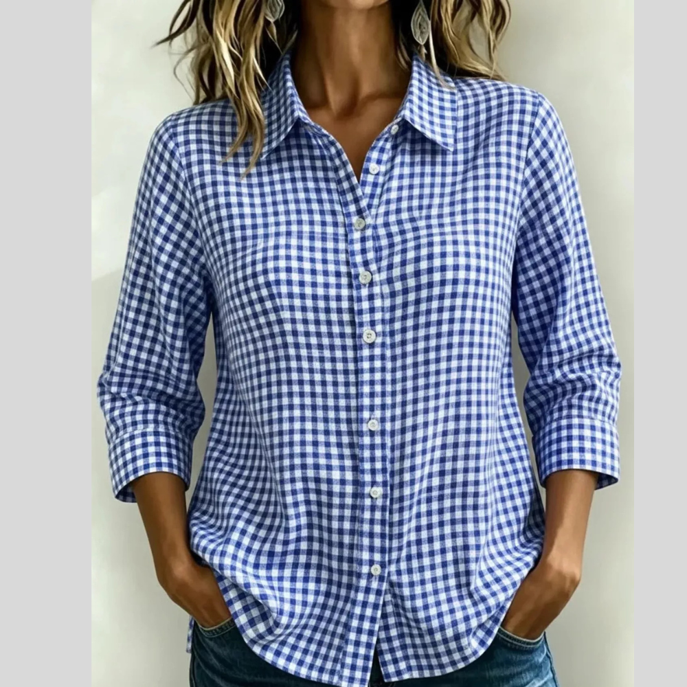 Full Size Plaid Collared Neck Button Up Shirt Plus Size