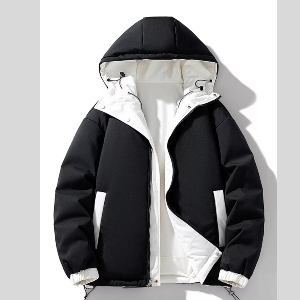 Men's Full Size Reversible Two-Tone Hooded Jacket Plus Size