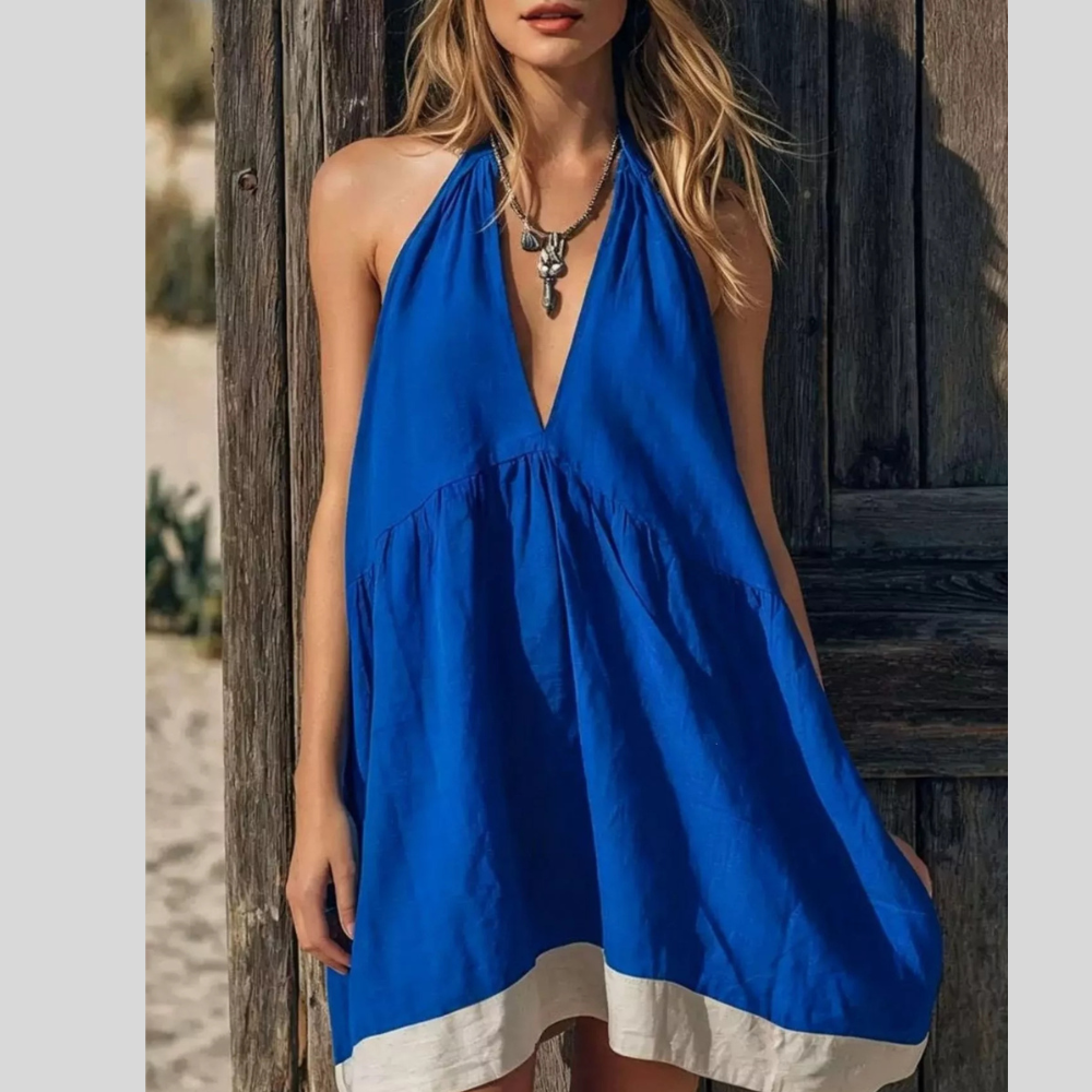 Backless Halter Neck Casual Mini Dress