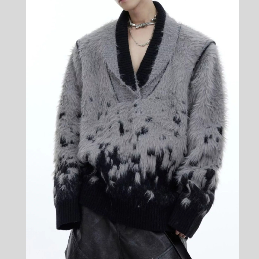 Men's Plus Size Long Sleeve Loose Fit Sweater