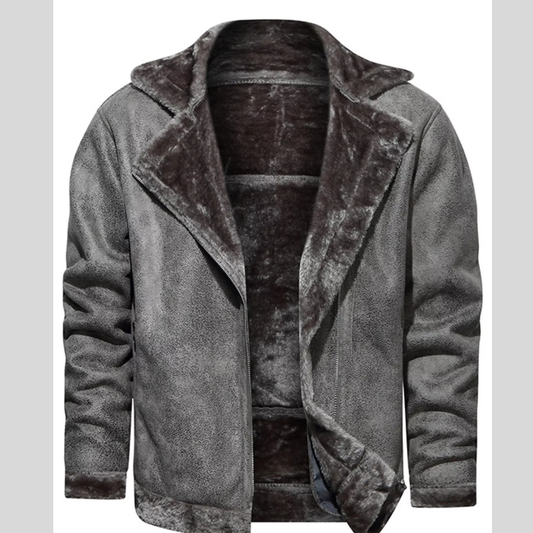 Men's Plus Size Zip Up Fuzzy Outerwear