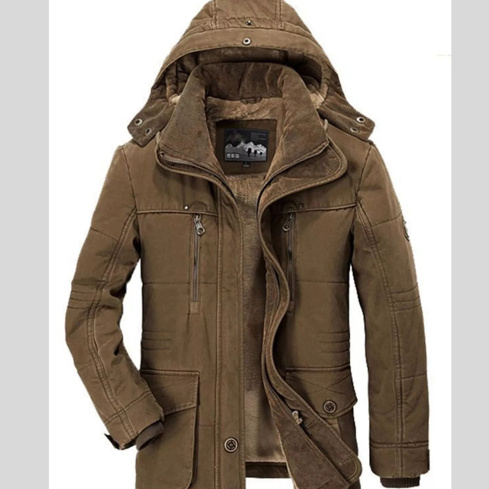 Men's Plus Size Zip Up Hooded Winter Coat