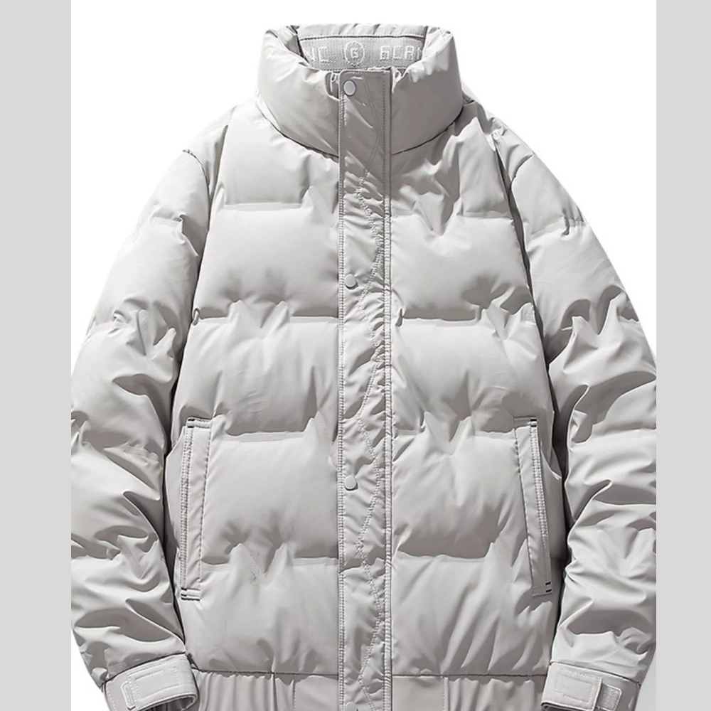 Men's Plus Size Stand Collar Puffer Jacket
