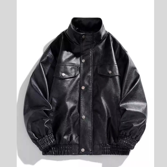 Men's Plus Size Snap Down Jacket with Pockets