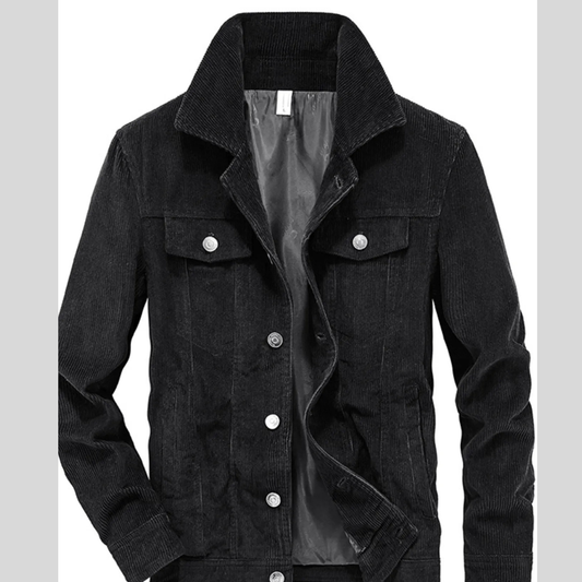 Men's Plus Size Classic Corduroy Button-Down Jacket