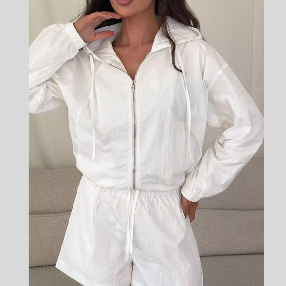 Lightweight Hooded Jacket and Shorts Set