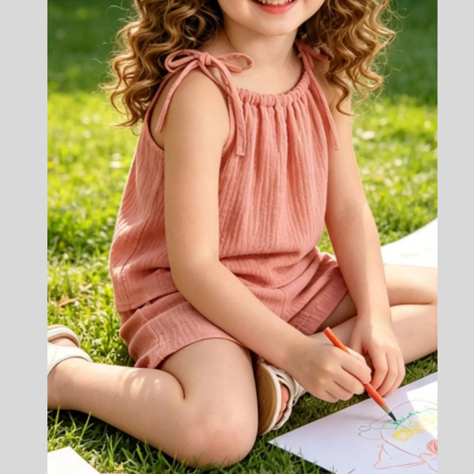 Children's Textured Cami and Shorts Set
